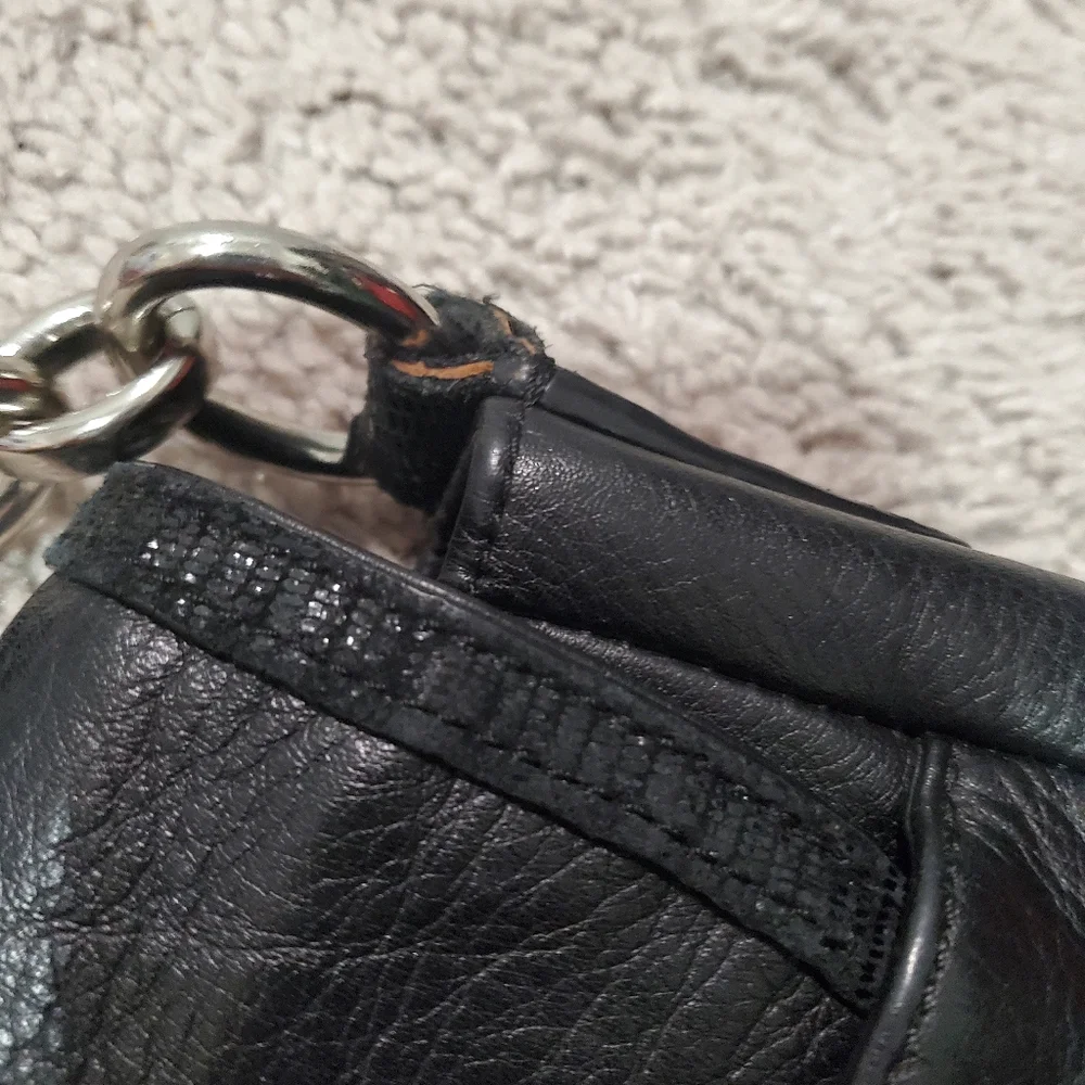 Coach Black Leather Shoulder Bag Comes With Coach Dust Bag